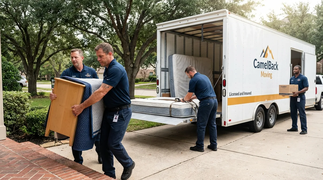 Crew loading residential truck for cross-state move from Iuka, MS