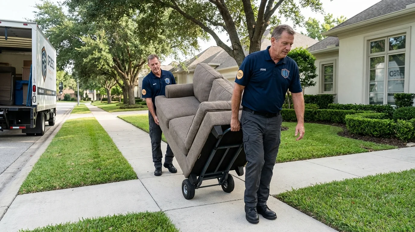 Local residential moving crew loading furniture in Iuka, MS